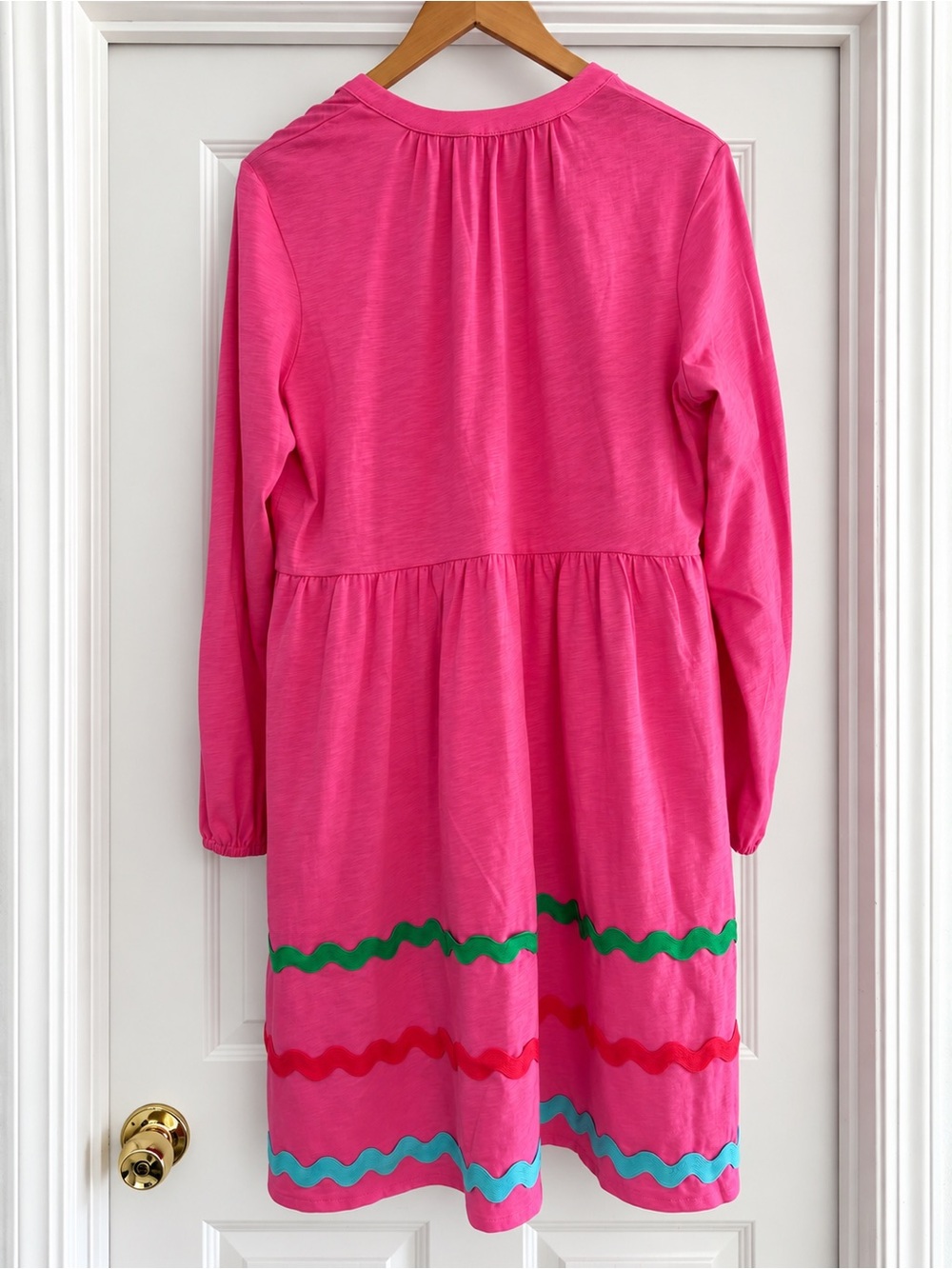 Boden Pink Rickrack Trim Jersey Dress 12R - Picture 3 of 12